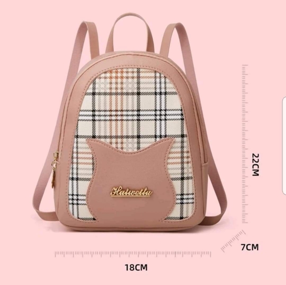 Small Backpack - Plaid and Pink - Picture 4 of 4